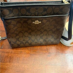 Coach Signature Brown Leather Crossbody